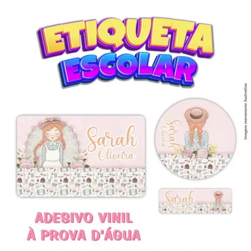 Kit Etiqueta Escolar em Vinil - Anne