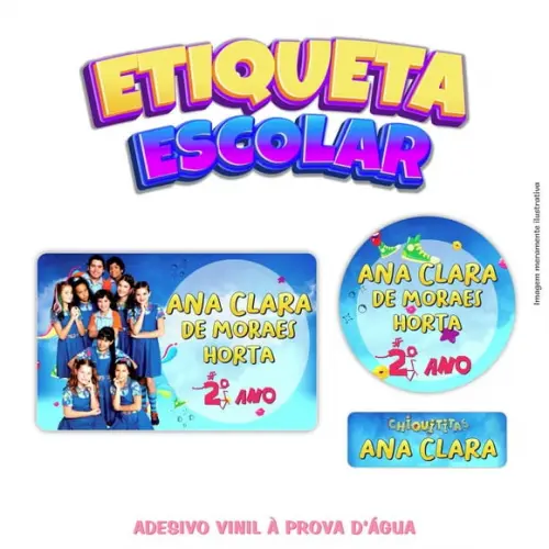 Kit Etiqueta Escolar em Vinil - Chiquititas