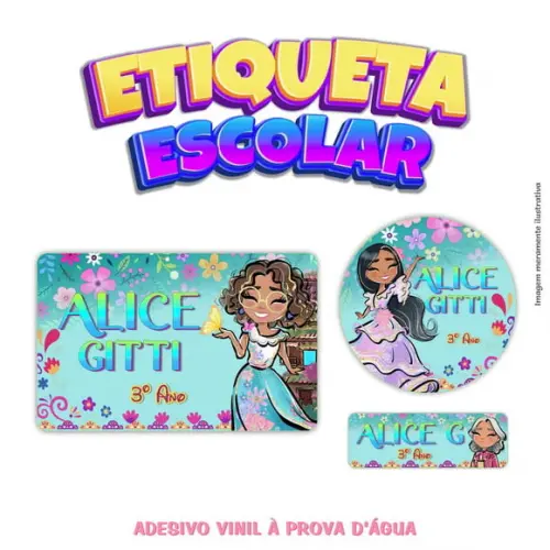 Kit Etiqueta Escolar em Vinil - Encanto