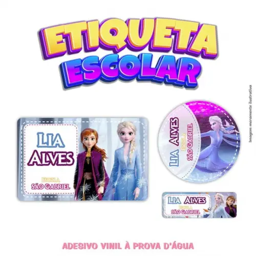 Kit Etiqueta Escolar em Vinil - Frozen 2