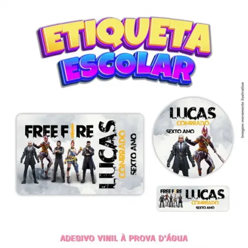 Kit Etiqueta Escolar em Vinil - Freefire
