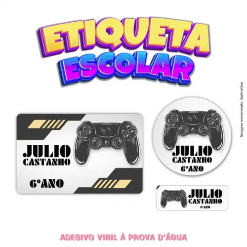 Kit Etiqueta Escolar em Vinil - Game
