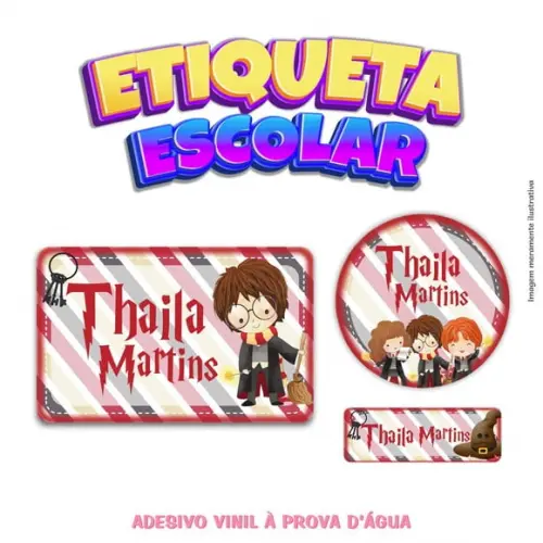 Kit Etiqueta Escolar em Vinil - Harry Potter