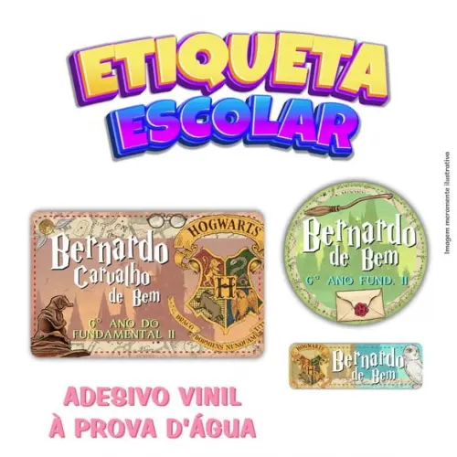 Kit Etiqueta Escolar em Vinil - Harry Potter