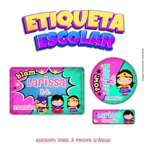 Kit Etiqueta Escolar em Vinil - Heroínas