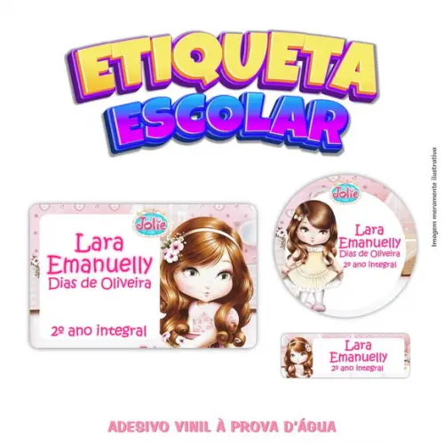 Kit Etiqueta Escolar em Vinil - Jolie