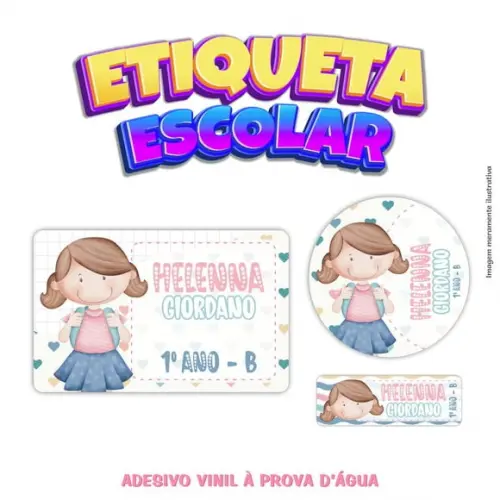 Kit Etiqueta Escolar em Vinil - Menininha