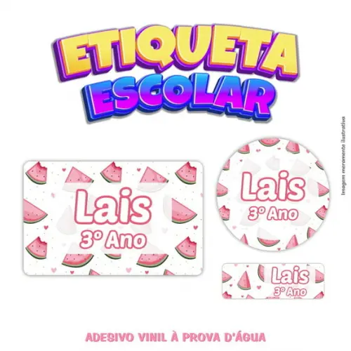 Kit Etiqueta Escolar em Vinil - Melancia