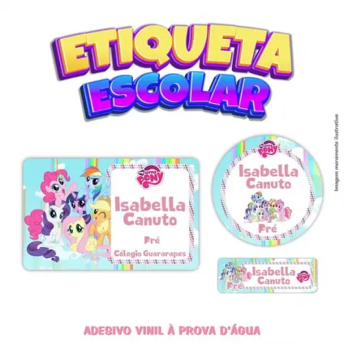 Kit Etiqueta Escolar em Vinil - My Little Pony