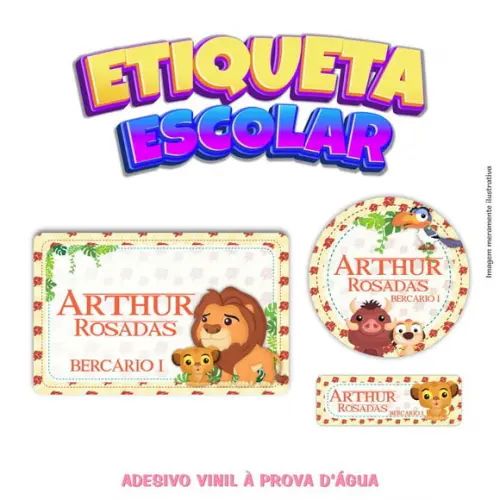 Kit Etiqueta Escolar em Vinil - o Rei Leão