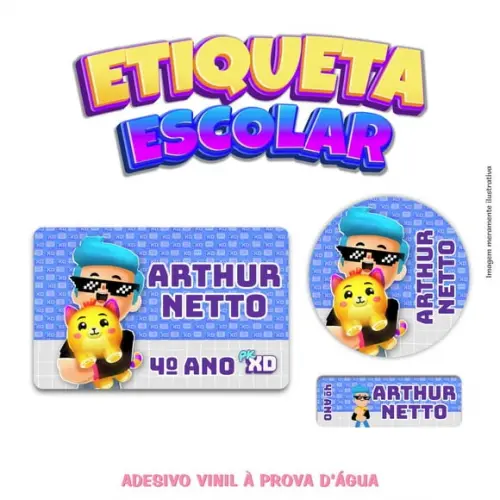 Kit Etiqueta Escolar em Vinil - Pkxd Menino