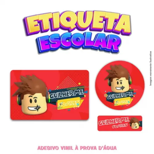 Kit Etiqueta Escolar em Vinil - Roblox