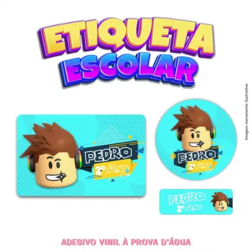 Kit Etiqueta Escolar em Vinil - Roblox