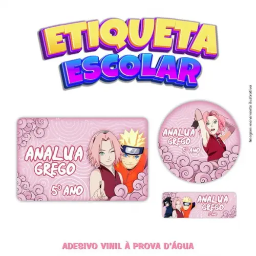 Kit Etiqueta Escolar em Vinil - Sakura