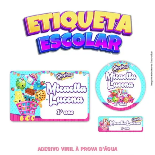 Kit Etiqueta Escolar em Vinil - Shopkins