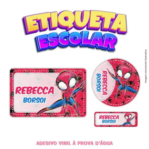 Kit Etiqueta Escolar em Vinil - Spider Girl