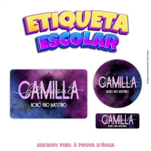 Kit Etiqueta Escolar em Vinil - Universo