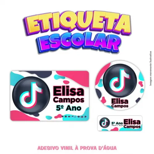 Kit Etiqueta Escolar em Vinil -tiktok