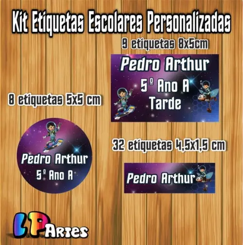 Kit Etiqueta Escolar em Vinil Miles do Amanhã