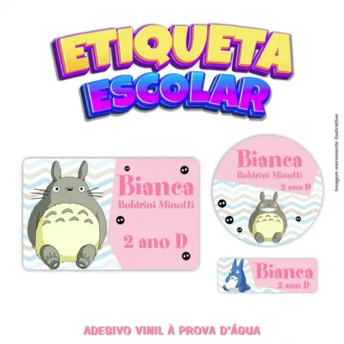 Kit Etiqueta Escolar em Vinil- Totoro