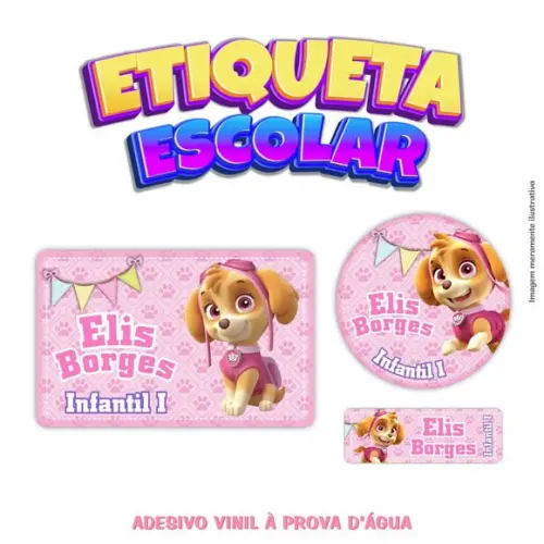 Kit Etiqueta Escolar Vinil - Skye