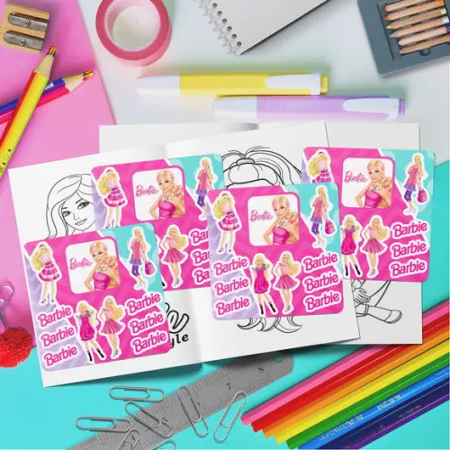Kit Livrinho Colorir + Cartela Adesiva - Barbie