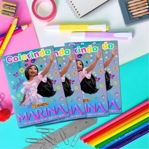 Kit Livrinho Colorir + Cartela Adesiva - Isabela Encanto