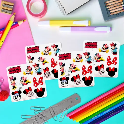 Kit Livrinho Colorir + Cartela Adesiva - Minnie Vermelha