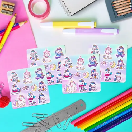 Kit Livro de Colorir + Cartela Adesiva - Unicórnio