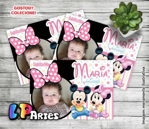 Lembrancinha Imã de Geladeira Minnie e Mickey Baby