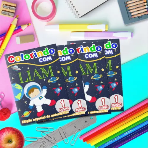 Livrinho Colorir + Cartela Adesiva - Astronauta