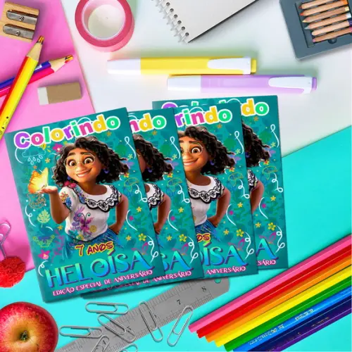 Livrinho Colorir + Cartela Adesiva - Encanto