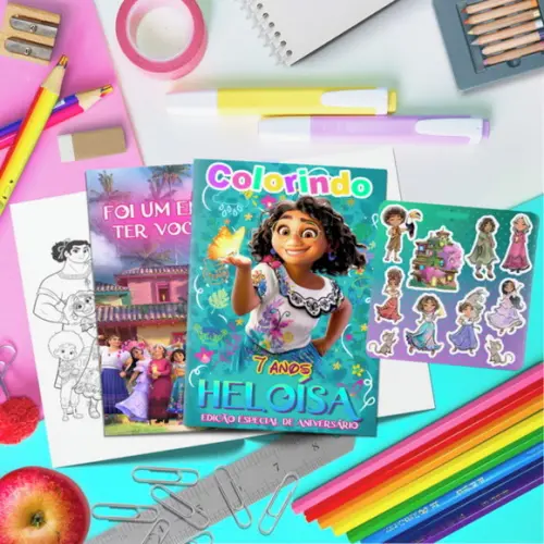 Livrinho Colorir + Cartela Adesiva - Encanto