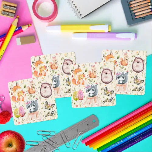 Livrinho Colorir + Cartela Adesiva Animais do Bosque Menina