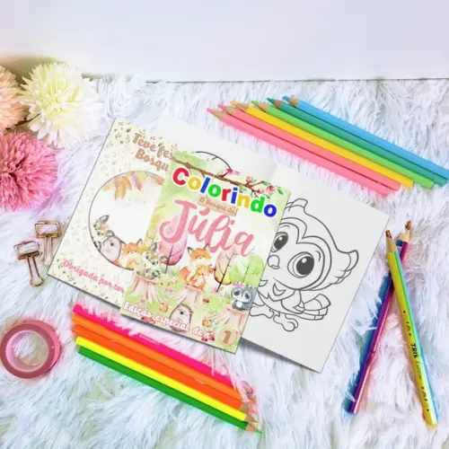 Livro de Colorir - Animais do Bosque Menina 2