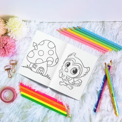 Livro de Colorir - Animais do Bosque Menina 2