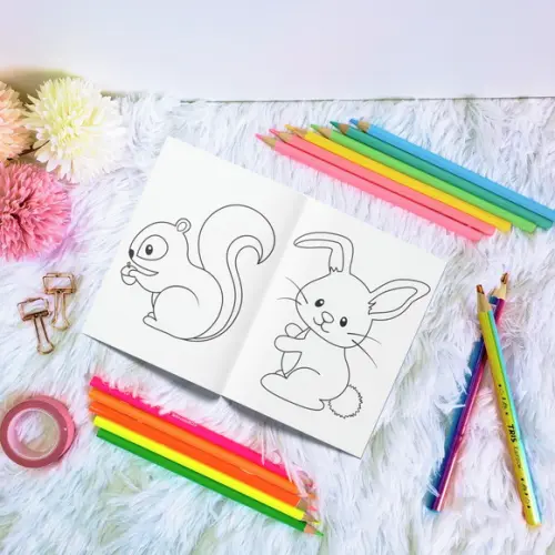 Livro de Colorir - Animais do Bosque Menina 2