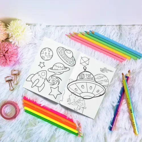 Livro de Colorir - Astronauta Menina Loira