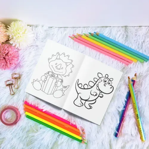 Livro de Colorir - Dino Cute Rosa