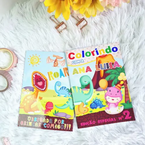 Livro de Colorir - Dino Cute Rosa