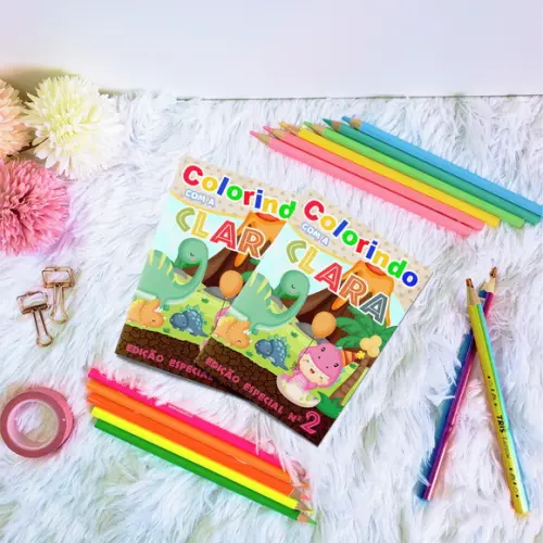 Livro de Colorir - Dino Cute Rosa