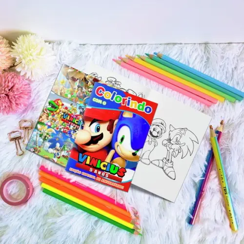 Livro de Colorir - Sonic x Mario
