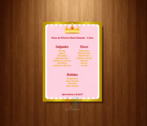 Menu - Cardápio Princesa