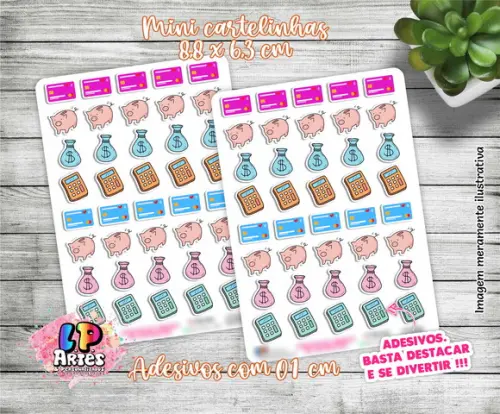 Mini Cartela de Adesivo - Finanças - M31