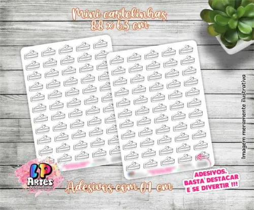 Mini Cartela de Adesivo -fatia de Torta - M19