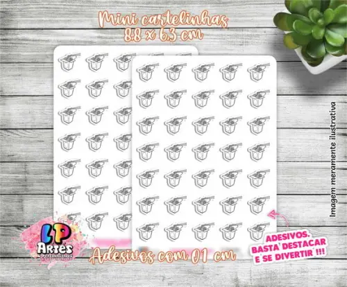Mini Cartela de Adesivo -comida Chinesa - M25
