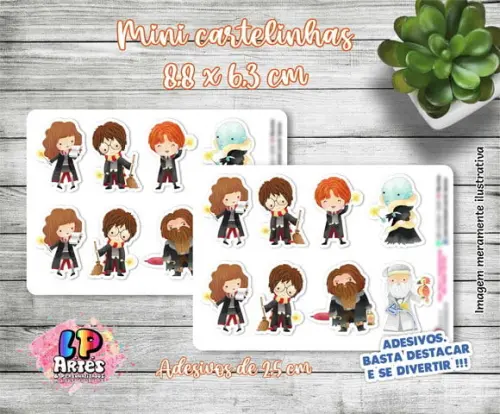 Mini Cartela De Adesivos Em Vinil - Harry Potter