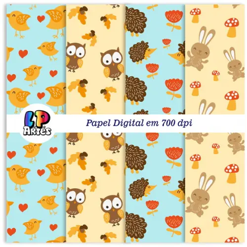 Papel Digital - Animais da Floresta