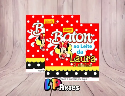 Rótulo Adesivo Chocolate Baton Minnie