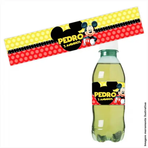 Rótulo Adesivo para Refrigerante Mickey